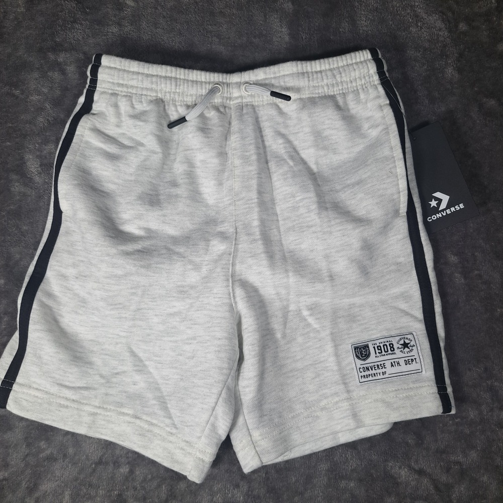 Converse Kids Grey Heather Athletic Sweat Shorts‎ Size 7 G739-X58 Sporty Casual
